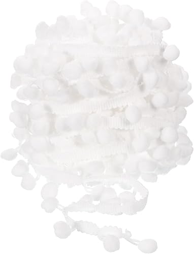 uxcell 10 yardas con flecos de pompones, accesorio de costura de cinta, manualidades, para el hogar, cortinas, ropa, almohadas (0.472 pulgadas,
