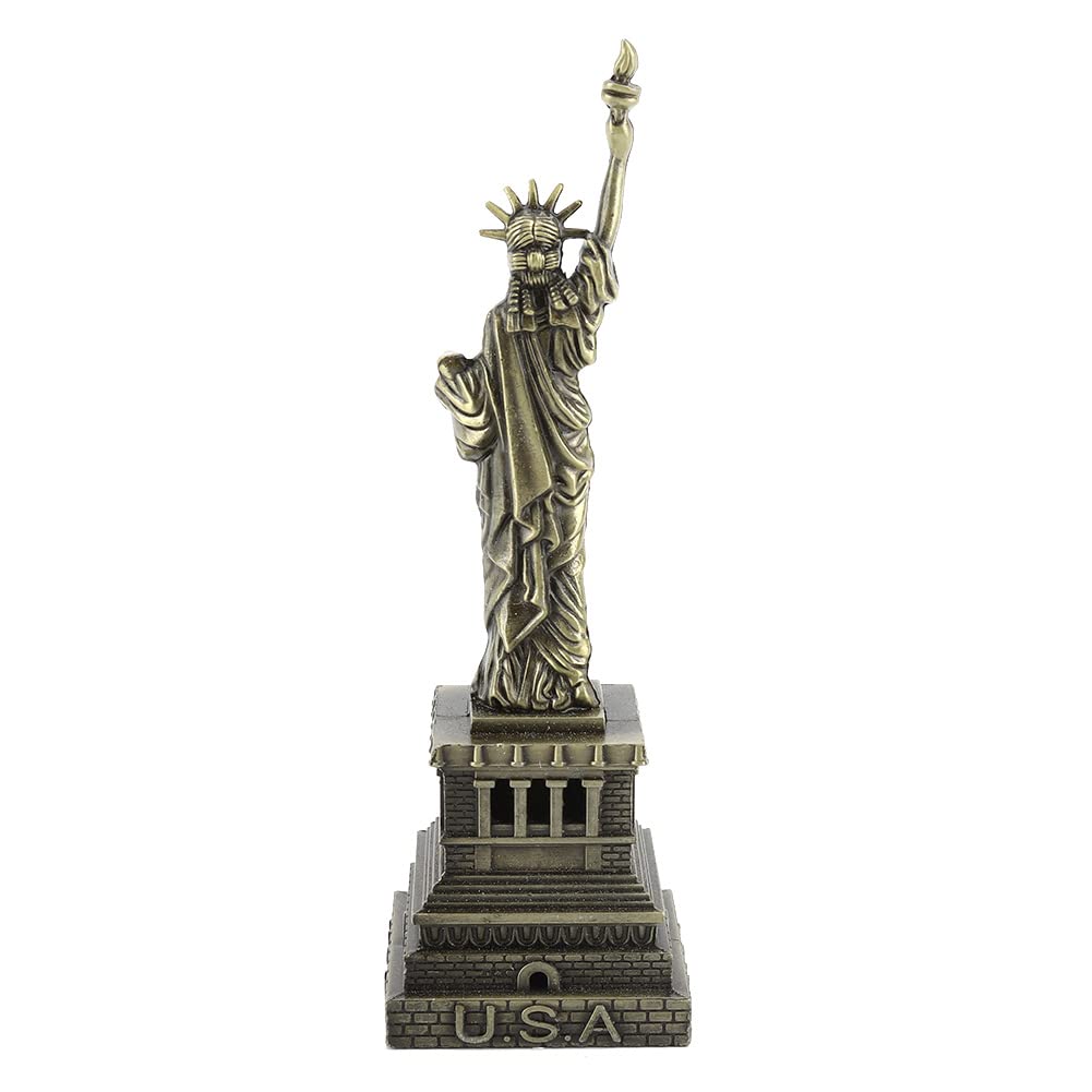 Modello in Metallo Statua della libertà America, 15 Cm/5,9 Pollici Statua della libertà in Metallo Modello di Edificio Home Office Desk Decorazione Artigianato Kit