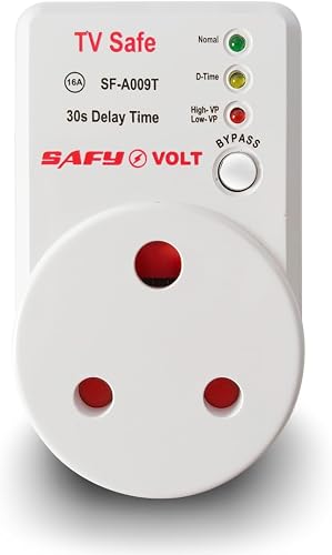SAFY 16A Voltage/Surge Protector for TV，TV Safe SF-A009T, Voltage/Surge Protector with 30s Delay, Appliance Voltage/Surge Protector for Home Theater, DVD Player, and Computer
