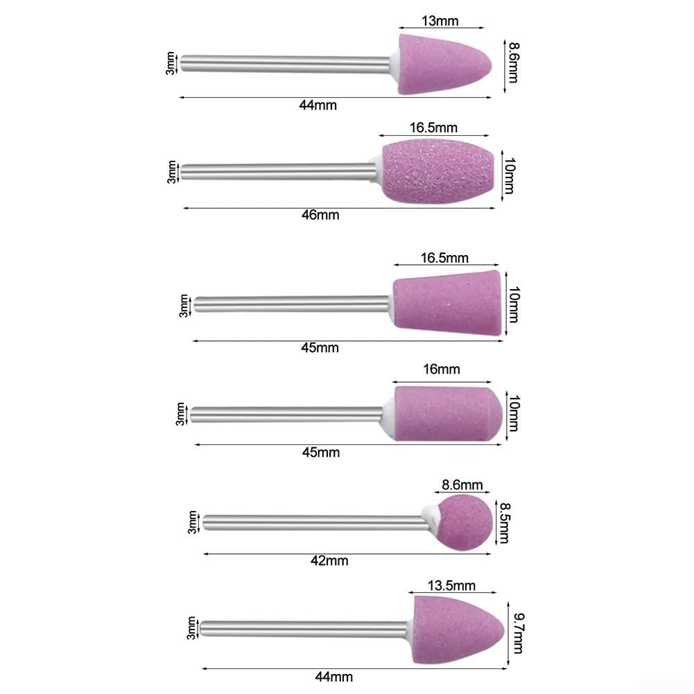 Set di 12 pietre abrasive montate per utensili rotanti tra cui teste di mola per metallo, legno, giada, uso fai da te