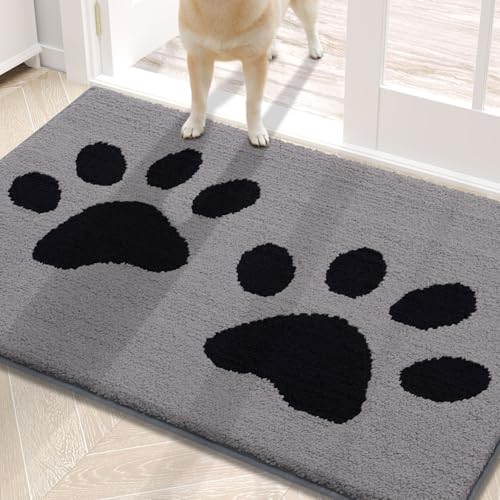 Buganda Dog Door Mat for Muddy Paws 30x20, Absorbent Doormat for Inside