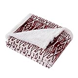 Eddie Bauer Ultra-Plush Collection Throw Blanket-Reversible Sherpa Fleece Cover, Soft & Cozy, Perfect for Bed or Couch, San Juan Red Clay