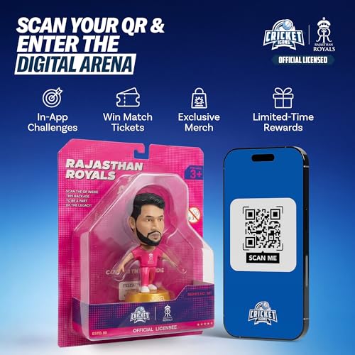 Image of Action Figure, IPL Edition 360 Rotatable Head, Cricket Player for Fans & Collectors (3 Inch Dhruv Jurel)