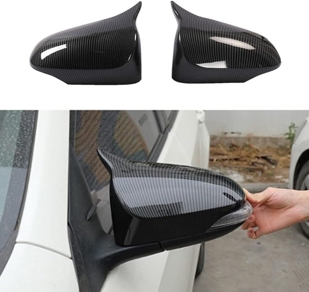 BOYOUS Car Styling ABS Door Ox Horn Rear View Mirror Shell Cover Caps Trim Exterior Decoration Accessories For Toyota Corolla 2014-2019, Not Fit 2019 Corolla Hatchback, Not Fit Without Signal Lights