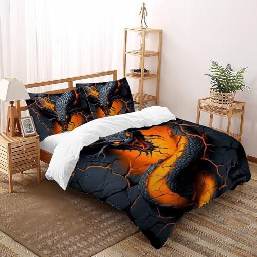 Housse de couette python 3D le cadeau idéal pour le lit double d'un garcon