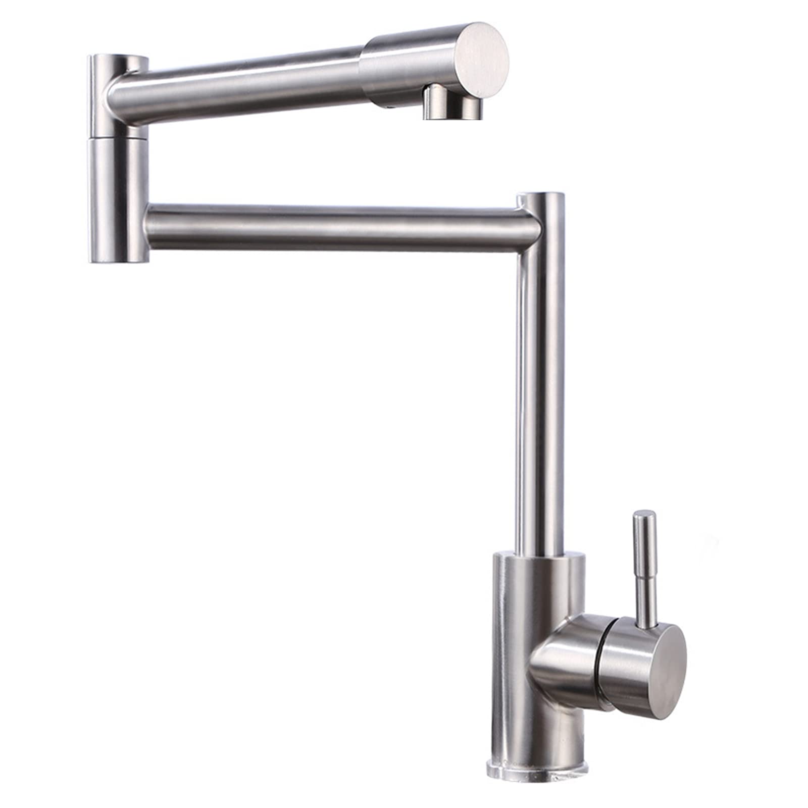 Rubinetto per riempimento pentole, Montaggio su Piano, Rubinetto da Cucina, Doppio Giunto, Girevole, Pieghevole, Acciaio Inox 304, Maniglia Singola, Foro Singolo, Miscelatore, dopp