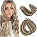 Produktbild LaaVoo Seamless Hair Extensions Echthaar Helle Farbe Remy Tape in Menschenhaarverlängerung Hellbraun Highlights Hellblond 50GR/20PCS #P8/24 16 Zoll/40cm