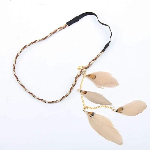 Miniatura 6 de Diadema de plumas hippie indio bohemio, bandas para el pelo con borlas, bohemias, para Halloween, para mujeres y niñas, corona para el pelo,