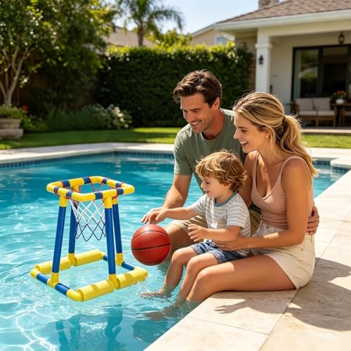 Canasta de baloncesto para piscina y juegos acuáticos infantiles en el patio y jardín 3