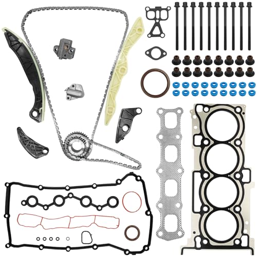 2.4 Timing Chain Kit HGS167 Head Gasket Set Bolts Fits for Chrysler 200 Sebring 2007-2014 for J-eep Compass Patriot 2007-2015 Dodge Avenger Journey 2008-2016 2.4L L4 Replace 4884868AB