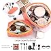 EIMMBD Makeup Bag 3 Pieces Large Capacity Checkered Cosmetic Bags Travel Toiletry Bag Organizer Cute Makeup Pouch Storage for Women(Orange & Pink)
