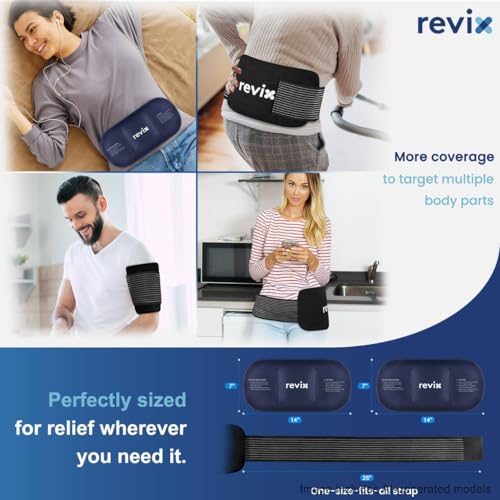 Image of REVIX Soft Ice Packs for Injuries 14 inch x 7 inch - 2-Pack Flexible Cold Compress with Strap for Back, Shoulder, Hip, Leg, Reusable Large Cold Packs for Enhancing Comfort and Soothing Fatigue
