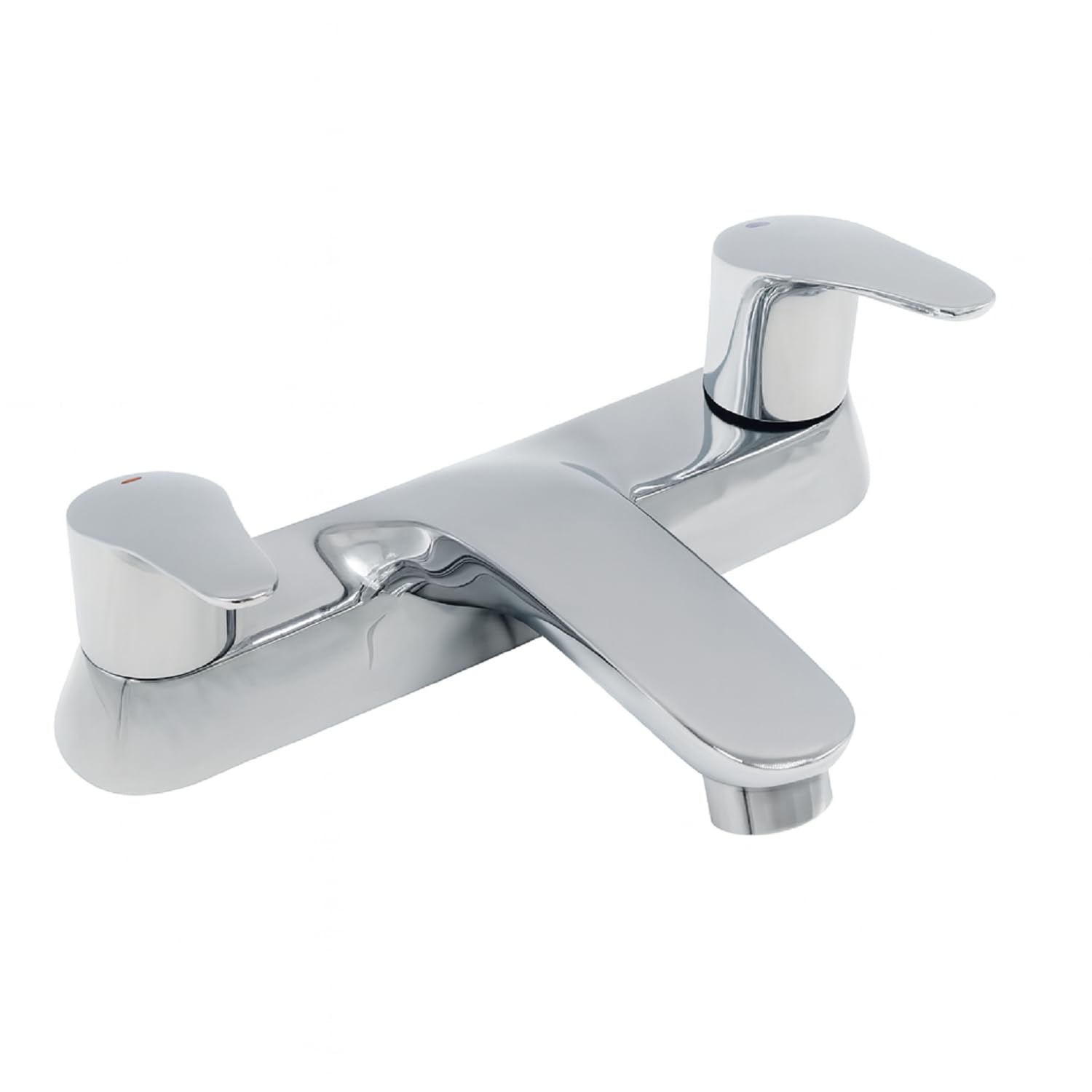 Xcel Home Silver Clever Araya Mercia Lujo Bath Filler Chrome - Dual Lever Mixer Tap, Solid Brass Body, Modern Design, Easy Operation