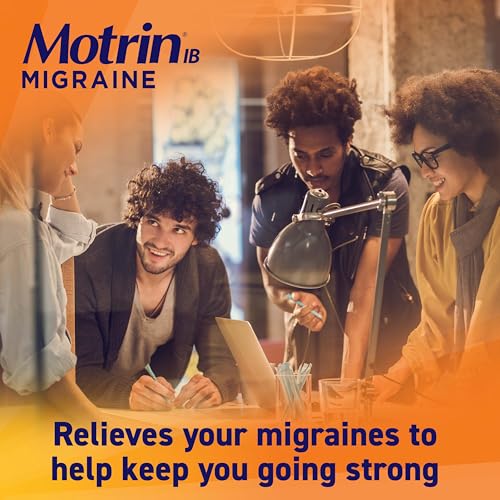 Motrin IB Migraine Relief Liquid Gel Capsules with 200 mg Ibuprofen per Capsule, Fast & Effective Migraine Headache Relief Medicine with NSAID Pain Reliever Ibuprofen, Caffeine-Free, 20 ct