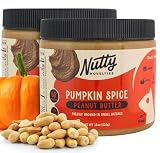 Nutty Novelties Fall Special Pumpkin Spice Peanut Butter - High Protein, Low Sugar Healthy Peanut Butter - Cholesterol-Free, All-Natural Peanuts - 2 x 15 Ounces