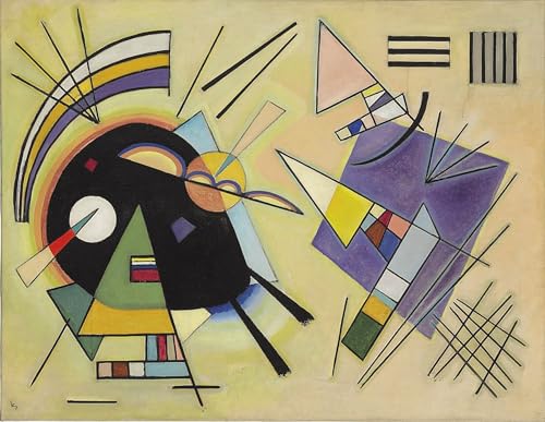 Impression Tableaux Graffiti Kandinsky noir et violet - Grand poster moderne 60x90cm