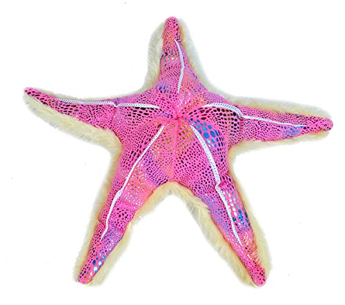 Wild Republic Glitter Starfish Plush Stuffed Toy, Sea Animals, Gifts for Kids, Pink, 16"