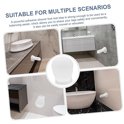 Pedal de pie antideslizante para baño NOLITOY blanco miniatura 5