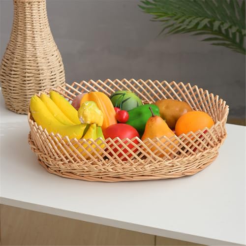 Panier en osier fait main naturel pour rangement de maison tendance - 8