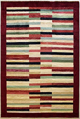 Rugstc 6'0 X 9'1 Gabbeh Area Rug Made Using Vegetable Dyes With Wool Pile - Gabbeh Design | 100% Original Hand-Knotted Multicolored | A 6X9 Rectangular Double Knot Rug #TOP14