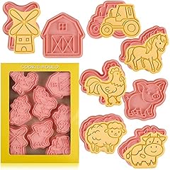 Farm Cookie Cutters With Plunger Stamps
