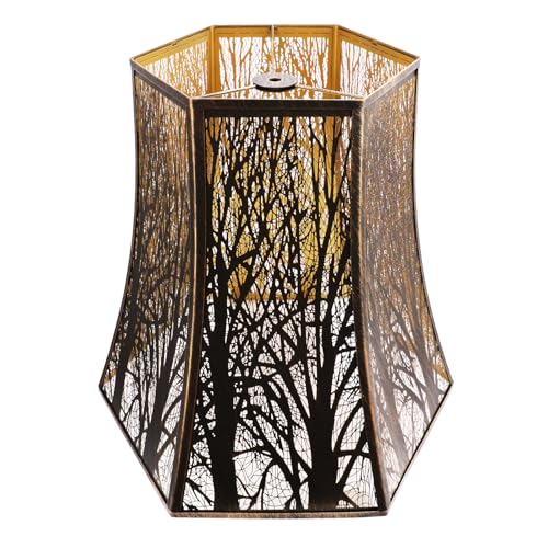 ALUCSET Metal Lampshade, 10" Top x 16" Bottom x 14.5" High (Spider) Lamp Shades Replacement for Floor Lamp, Bedside and Table Lamps, Antique Bronze Go