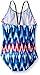Kanu Surf Girls' Daisy Beach Sport 1-Piece Swimsuit, Kelly Red/White/Blue, 8