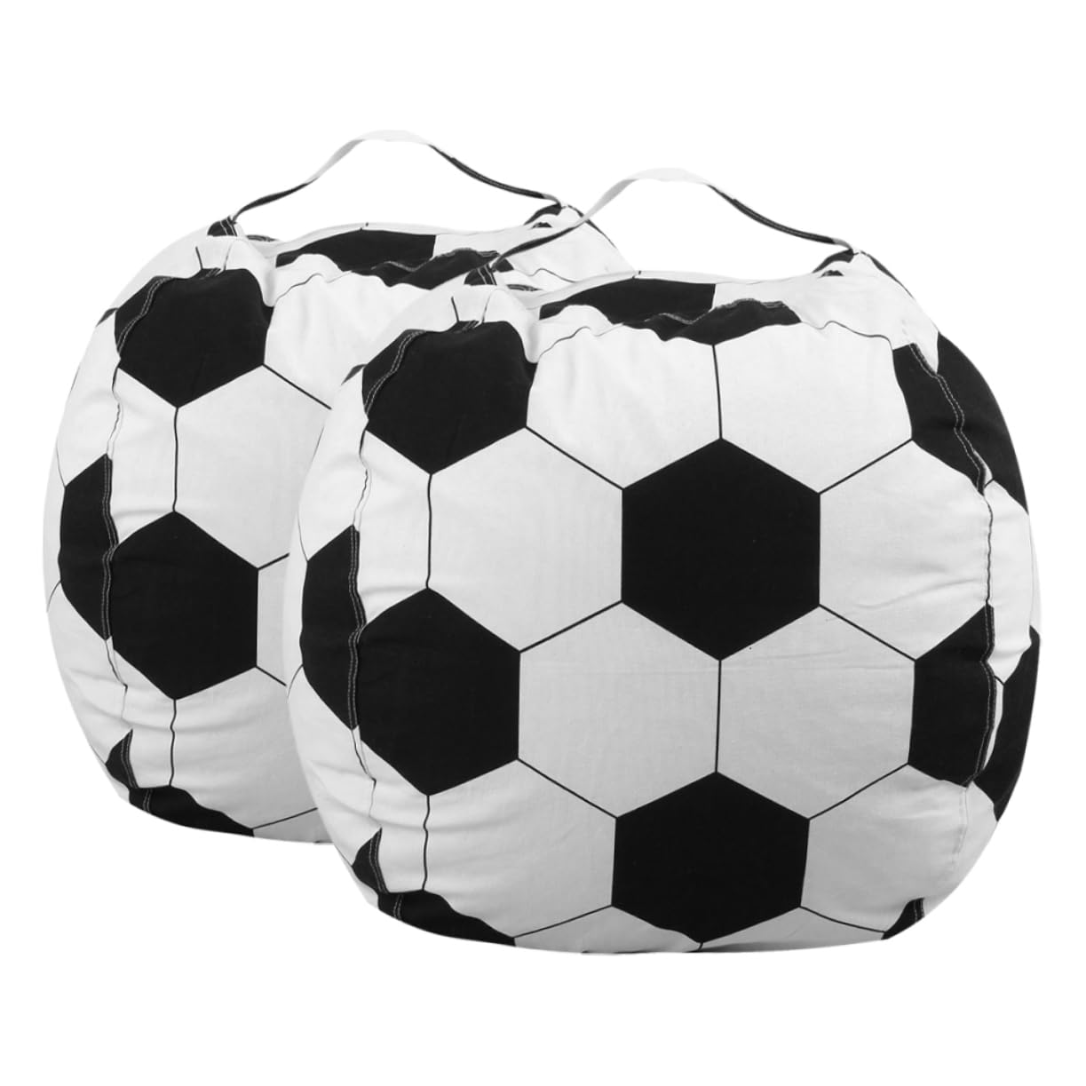 Housse de pouf football peluche rangement jouets garçon fille lot de 2
