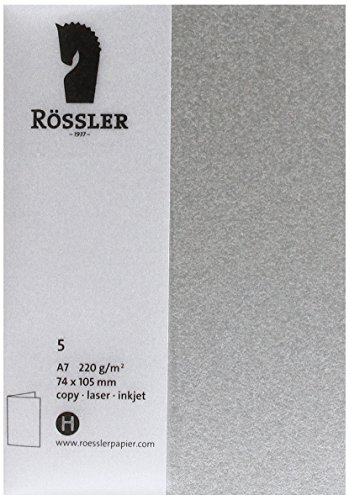 Paperado A7 Doppelkarte – amarena (5 Stück)-P - silber