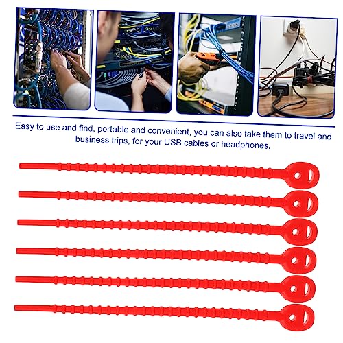 16 piezas ataduras reutilizables de silicona para cables para organizar cables debajo del escritorio, fáciles de usar miniatura 2