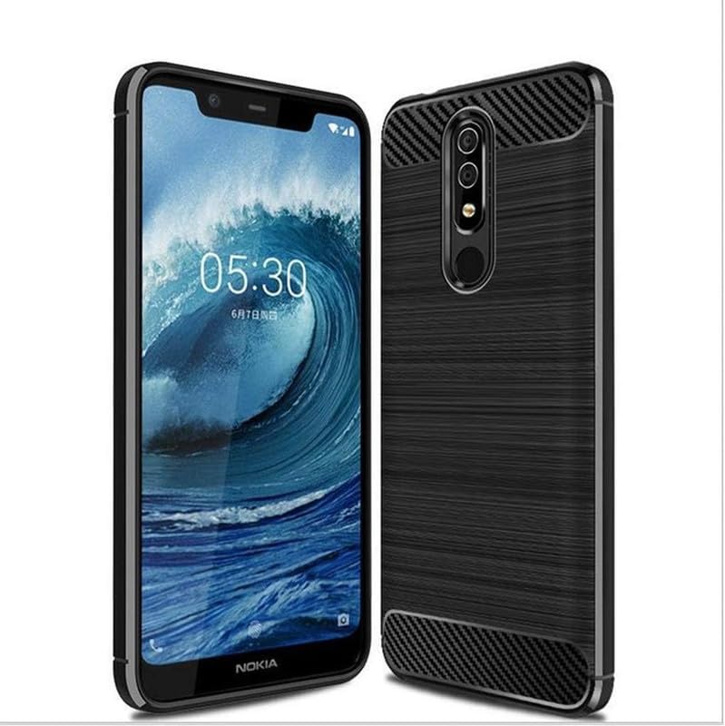 Image of Hybrid Carbon Fiber Back Case for Nokia 5.1 Plus / X5 (Black)