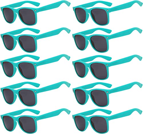 OWL 10 Pack Sunglasses for Women & Men, UV Protected Vintage Retro Smoke Lens Sunglasses Bulk, Unisex Rectangle Sunglasses