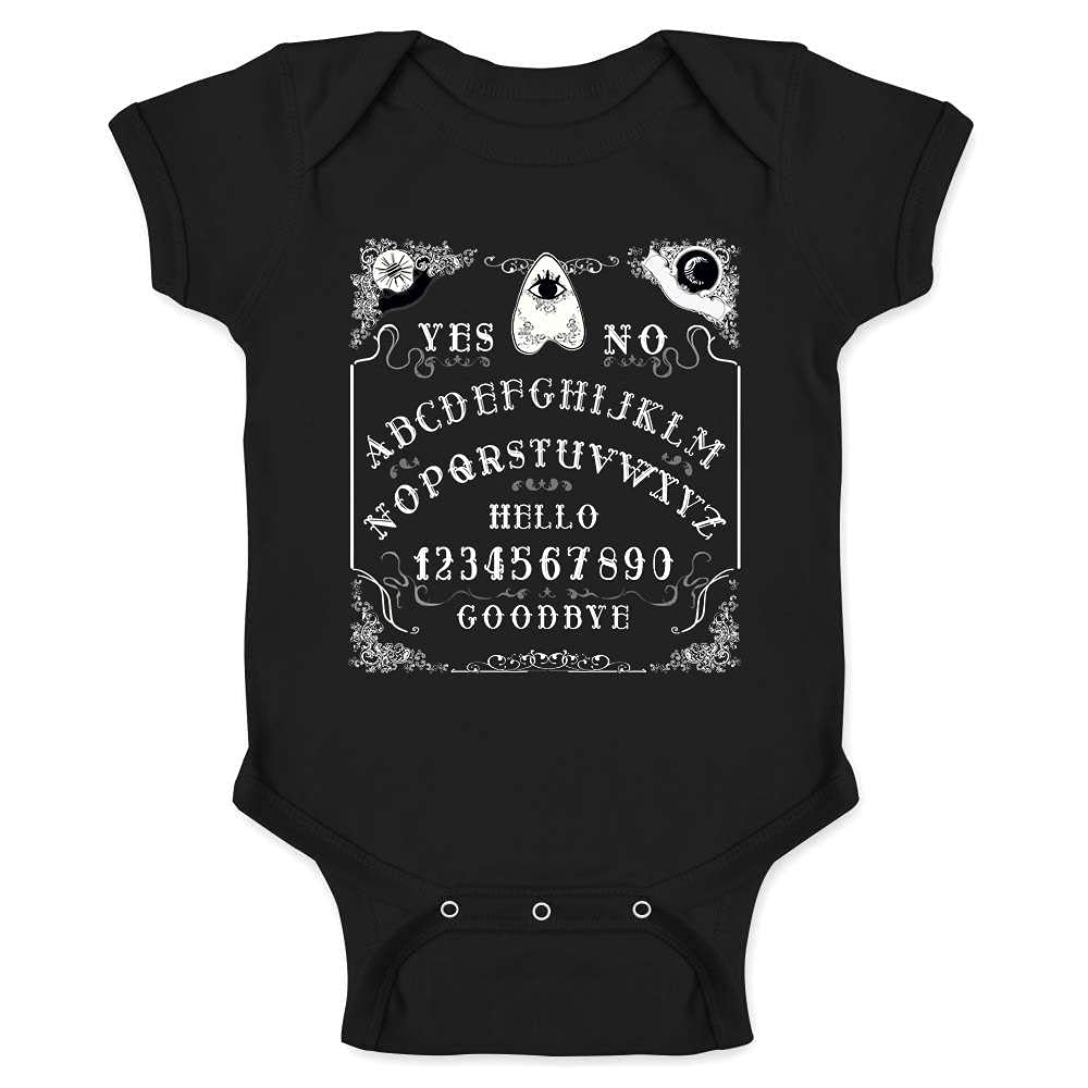 Gothic Ouija Board Infant Bodysuit for Spooky Little Ones Black 6M