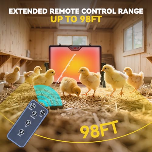 Proshine Chicken Coop Heater, 200W with Remote Control, Double Side Heating + 360 Adjustable, with Timing Function, Adjustable Temp, LED for Chickens & Small Pets in Winter by Proshine - Image 3