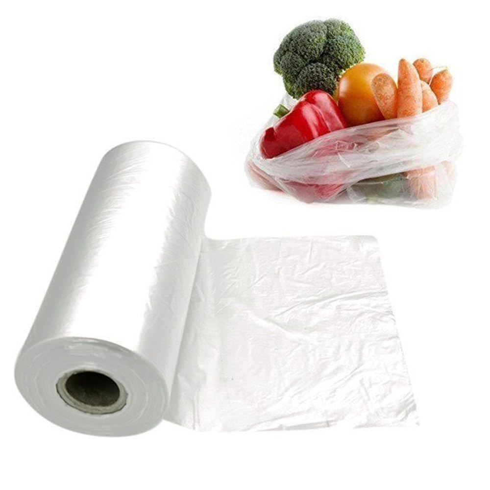 Bag Market Limited Clear Bag Market | 9" X 14" Plastic Food Bags On A Roll - High Density Polythene - Fruit, Veg, Meat, Butcher, Sandwich (1 Roll - 500 Bags)