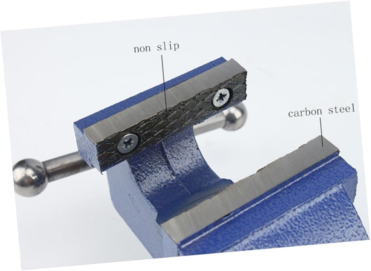 Uonlytech 12kg Heavy-duty Steel Bench Vise for Woodworking Jewelry and Diy Crafts Portable Manual Clamp for Carving and Milling Blue