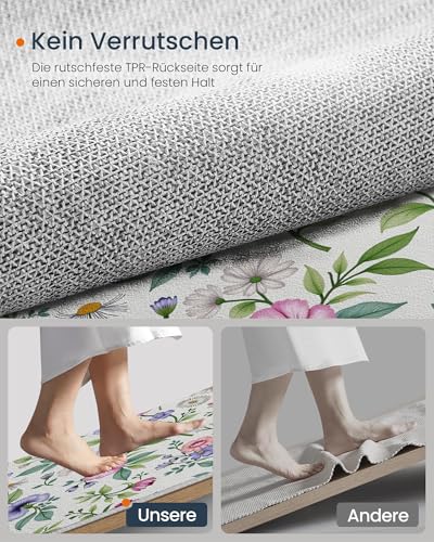 Tapis botanique antidérapant et lavable grand format pour salon