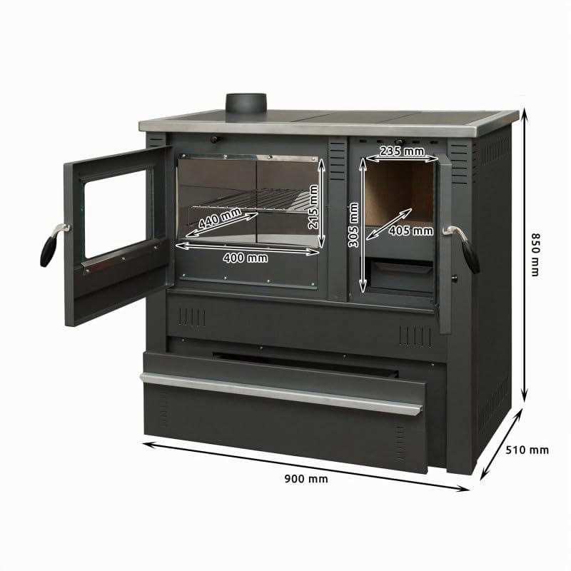 RUSTICO ECO Wood stove A+ 10 KW (Ø120 left)