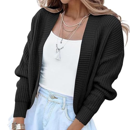 Women Bolero Shrug Cardigan Sweater Open Front Long Sleeve Lightweight Cropped Knit Tops Casual Elegant Cardigans2