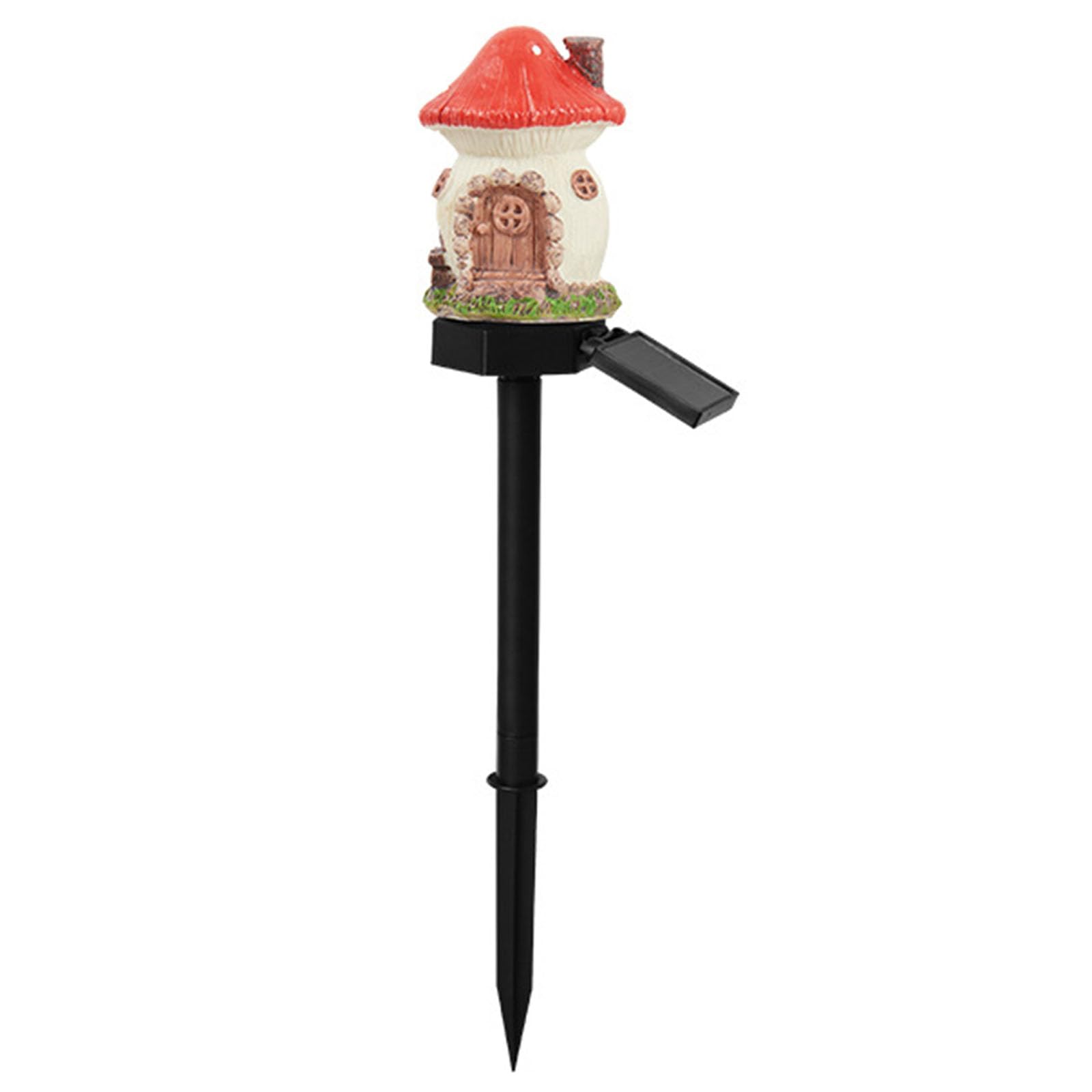Mushroom Solar Lights Outdoor, Waterproof Fairy Houses Mushroom Garden Decor Decorative Solar Powered Garden Stake Lights for Outside Lawn Walkway Patio Yard Backyard-Red