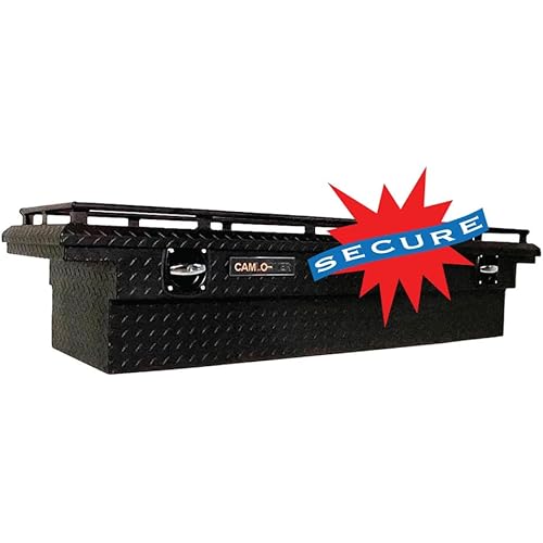 Camlocker S71LPRLMB 71 Inch Low Profile Crossover Truck Tool Box with Rail - Matte Black, Heavy Duty Aluminum, Weather Tight Construction, Sliding Tool Tray Organizer, Made in USA