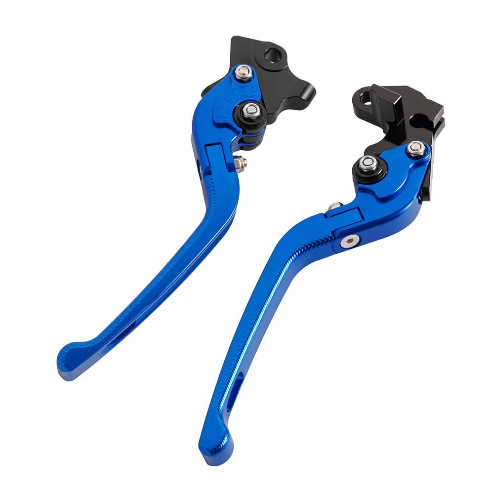Maniglia del freno regolabile in alluminio CNC 3D Leva frizione moto pieghevole per Yamaha WR 125X 2011-2015 (Blu)