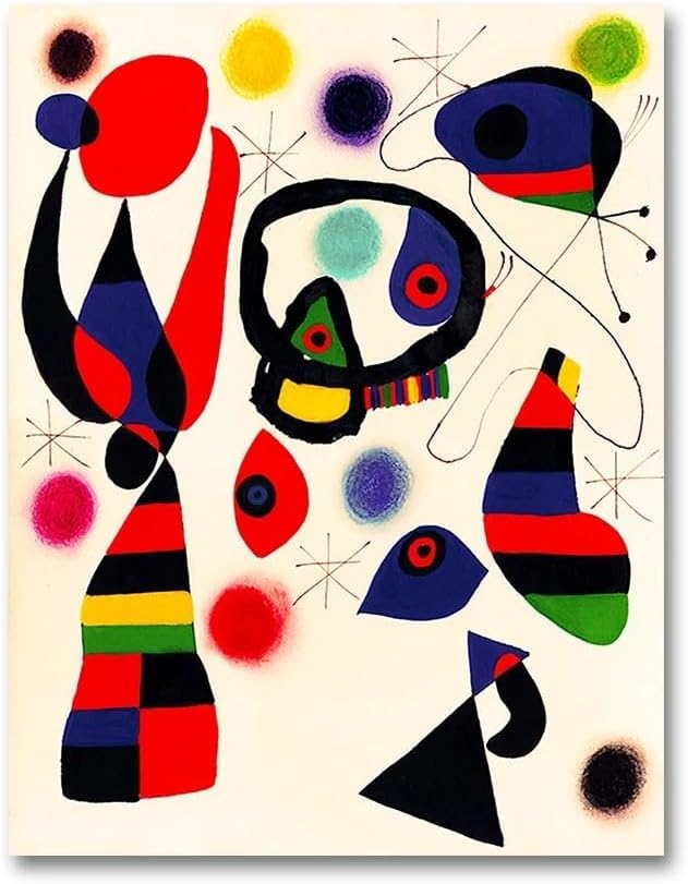 Joan Miro impressions toile art mural abstrait déco salon moderne 40x60cm