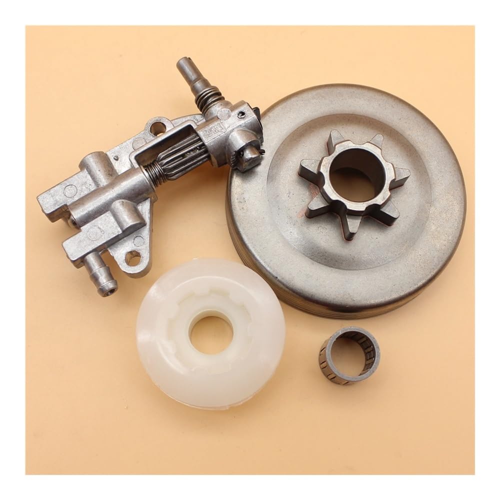 Kit de Engranaje helicoidal con piñón Tambor Embrague for motosierras Chinas 4500, 5200 y 5800 (45 CC, 52 58 CC). Paso 0,325" 7 Dientes