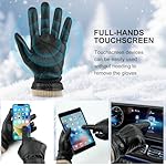 Mens Winter Gloves: Sheepskin Full Touchscreen Gloves Warm Wool Lined Leather Gloves Thermal Gifts for Dad or Husband Driving - Image 2