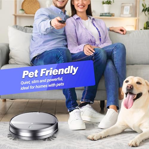 Image of Robot Vacuum Mop Combo, WiFi /App /Alexa, 2-in-1 Robot Vacuum and Mop Combo, Robotic Vacuum Cleaner, Self-Charging, Quiet, Tangle-Free Suction Robot Vacuum Cleaner for Pet Hair /Carpet /Hard Floor