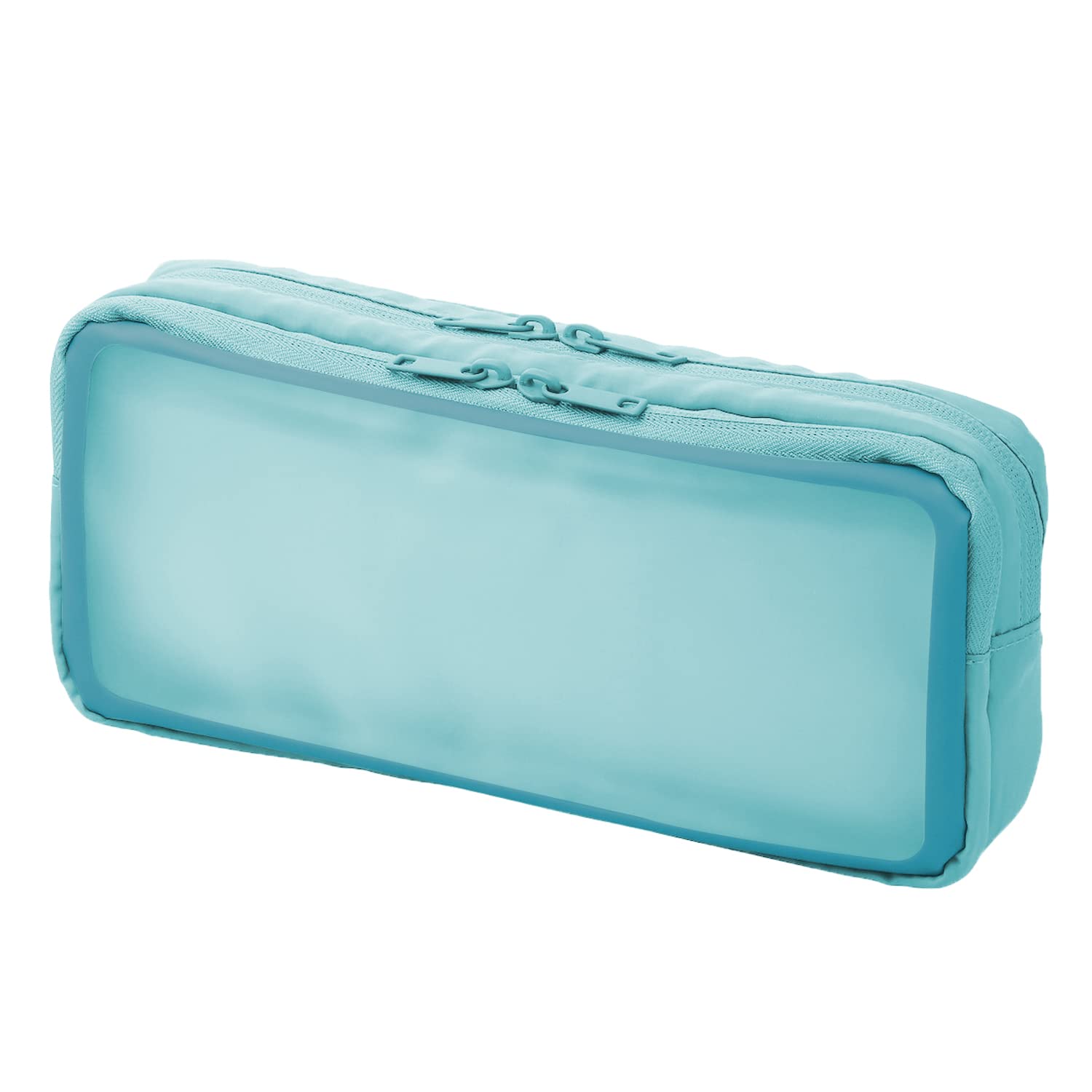 プラス ポーチ ジブンイロ ナカ見え ガジェットポーチL ブルー TW-BG002L 428-762