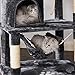 BEWISHOME Cat Tree Condo Cat Tower for Indoor Cats Kitten Furniture Activity Center Pet Kitty Play House with Sisal Scratching Posts Perches Hammock Grey MMJ01B