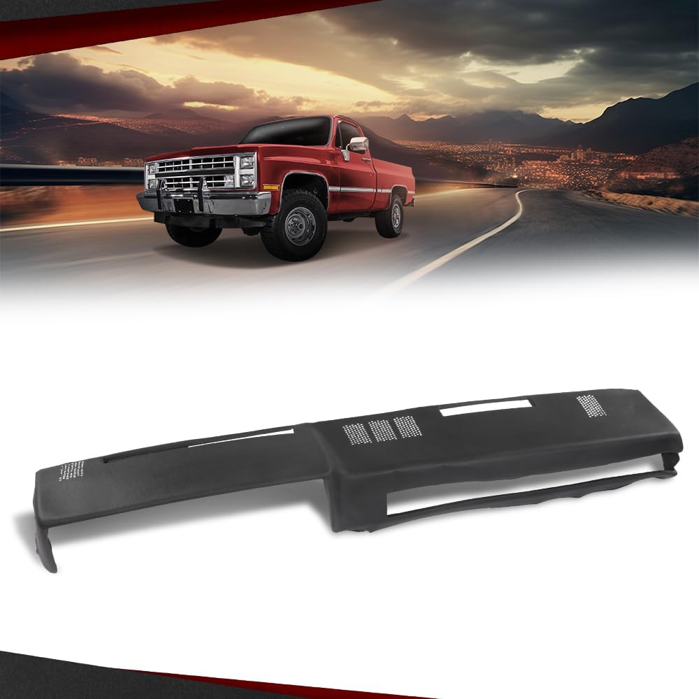 CHEDA Dash Cover Cap Compatible with 1981-1991 GMC Chevy Trucks Dashboard Cover Black