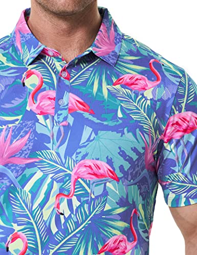 Sporty Buff Men's Golf Polo Shirt - Standout Performance Quick-Dry Golf Polo Shirts For Men (As1, Alpha, X_L, Regular, Regular, Flamingo Party) #TOP4